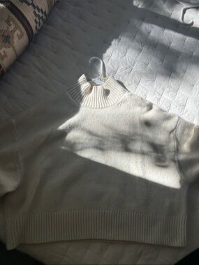 H&M oversized/ balloon Cozy High-Neck Cream Women's Sweater, medium